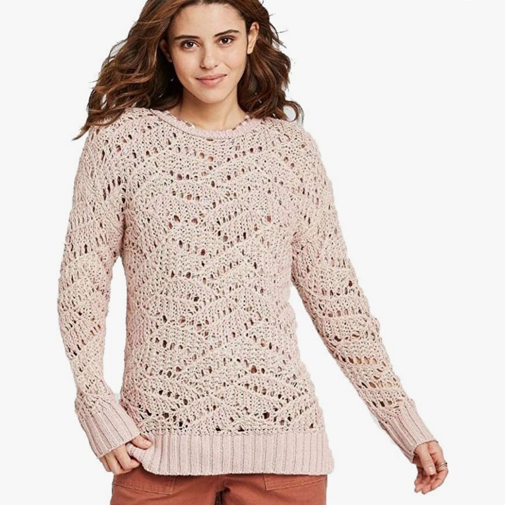 NWT pink Universal Thread Women's Open Stitch Tunic Sweater- Size M